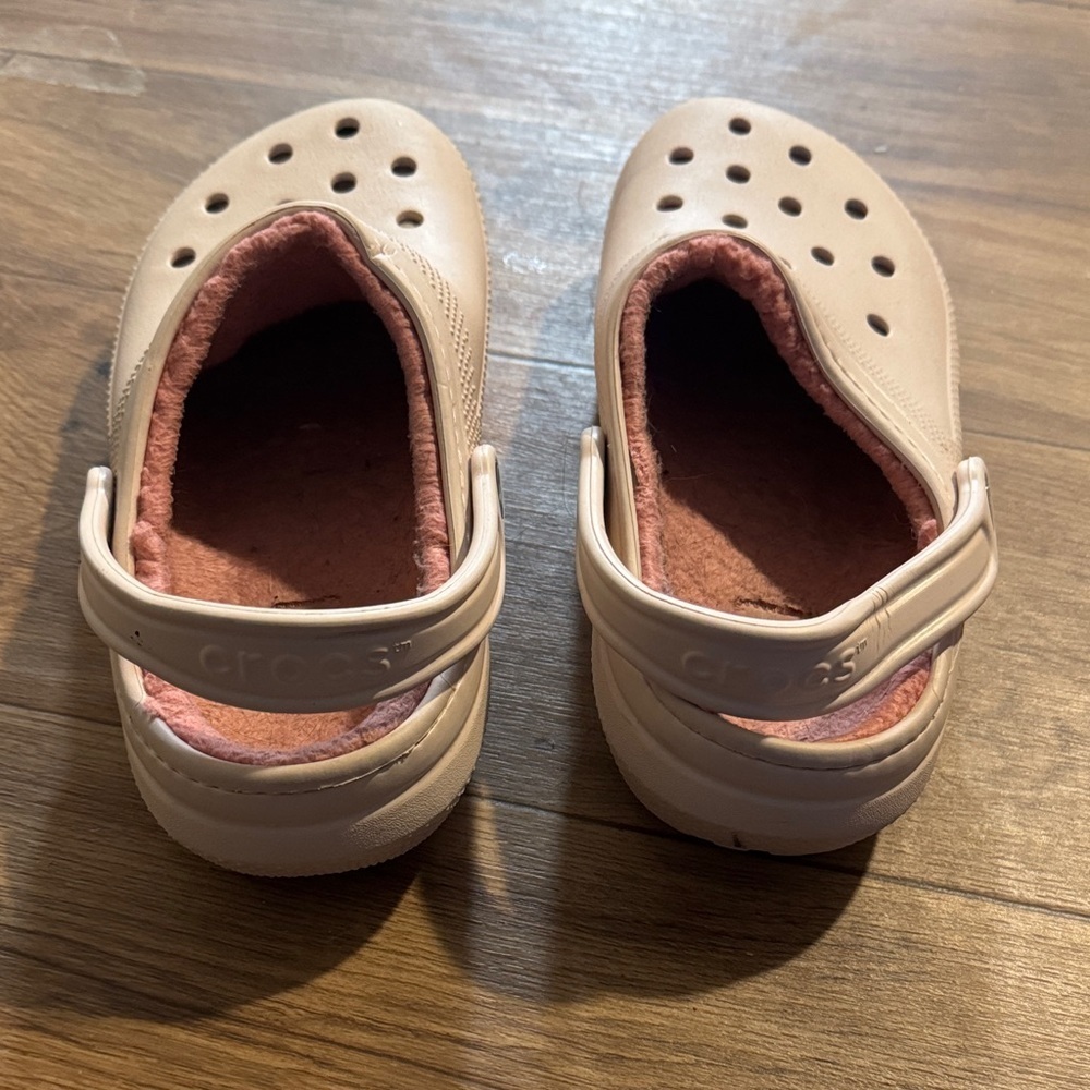 CROCS Kids' Cream and Pink Slippers - Picture 4 of 5